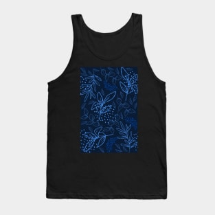 Light Blue leaves pattern Tank Top